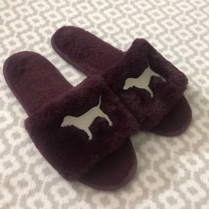 PINK burgundy slippers